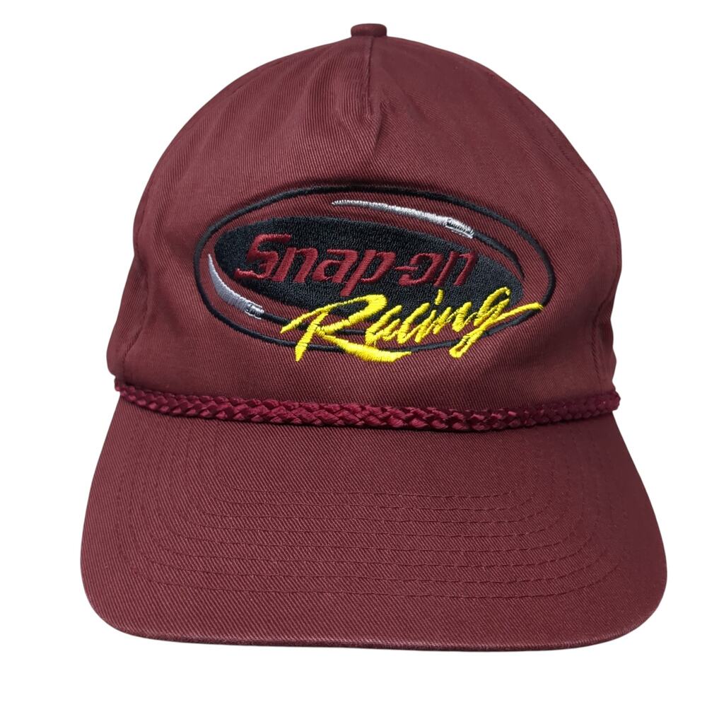 Snap-on Racing 5 Panel Cap Red One Size Embroidered Rope Attractive Headwear